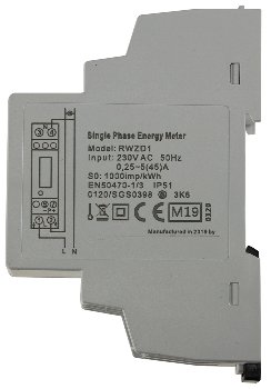 Wechselstromzähler für DIN Trägerschiene, 1-phasig 45A, 161-300V, 1TE, digital LCD