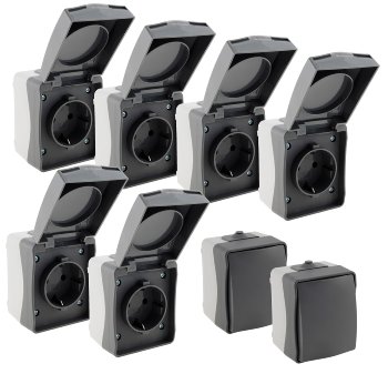 NUQUI Feuchtraum Starter-Kit 8-teilig,, IP54, Aufputz, 250V~/ 16A