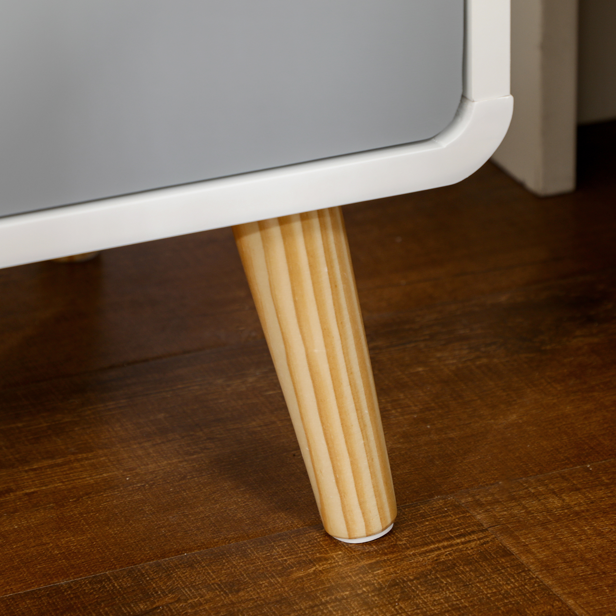 Nachttisch, skandinavisches Design, große Schublade, wasserfeste Lackierung, 40 x 38 x 58 cm, Weiß