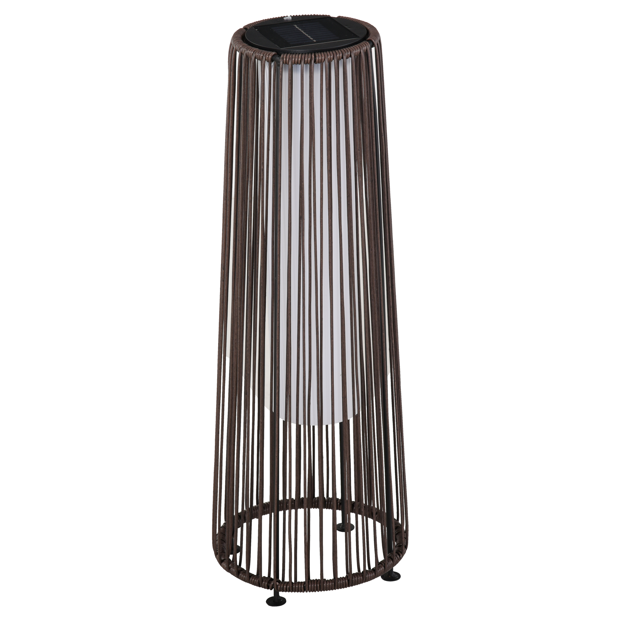 Gartenleuchte, Außenlampe, solarbetrieben, 8 Stunden Betrieb, Automatikmodus, Rattanoptik, 21,5 x 21,5 x 61 cm
