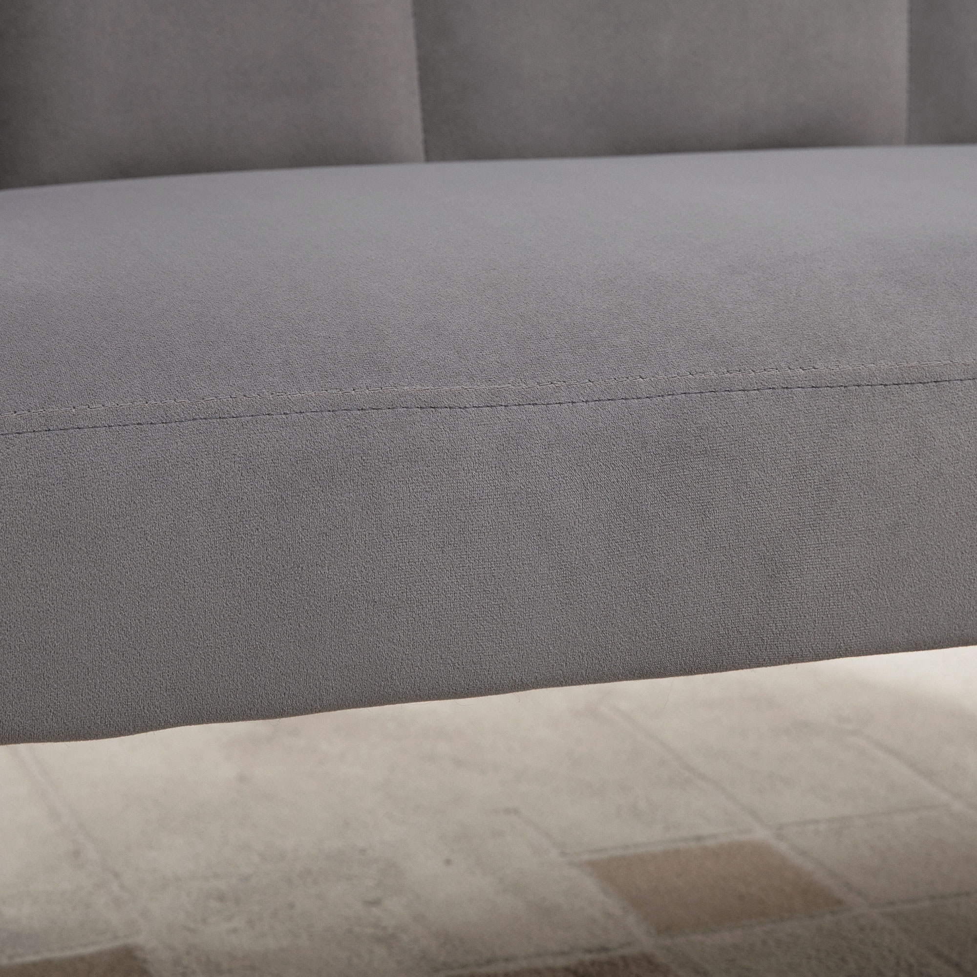 2-Sitzer-Sofa, Doppelsofa, Zweisitzer Loungesessel im Modern-Design, bis 160 kg belastbar, 132 x 66 x 80 cm, Grau