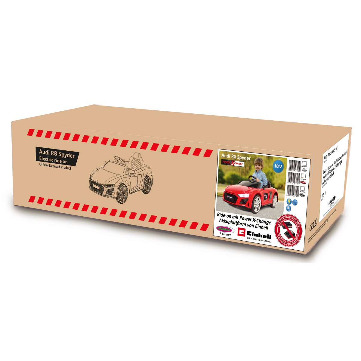 Kinderfahrzeug Audi R8 Spyder schwarz 18V Einhell Power X-Change