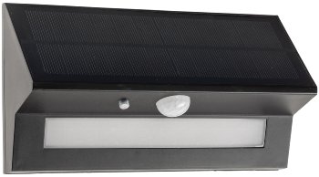 LED Solar Wandleuchte "SWL-AS400", IP44, warmweiß 3000K, PIR Sensor