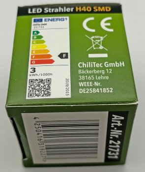 LED Strahler MR16 "H40 SMD", 120°, 3000k, 330lm, 12V/3W, warmweiß