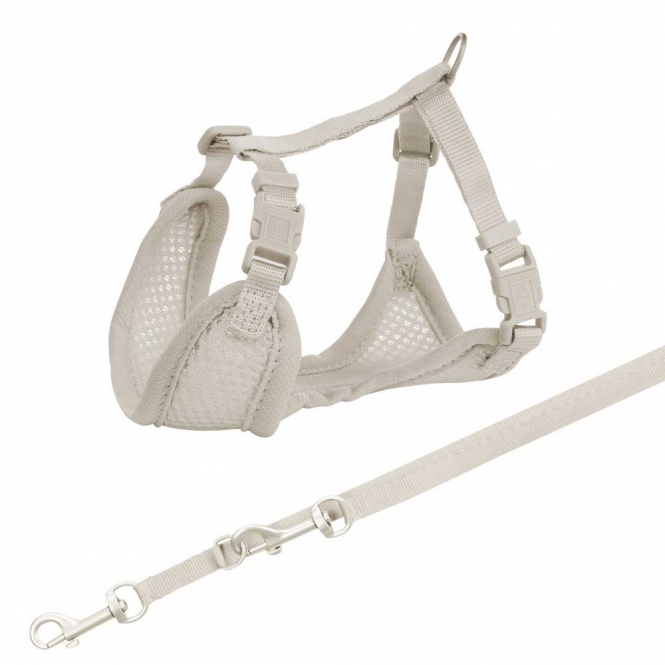Trixie Junior Welpen-Softgeschirr mit Leine - hellgrau Trixie Junior Welpen-Softgeschirr mit Leine - hellgrau