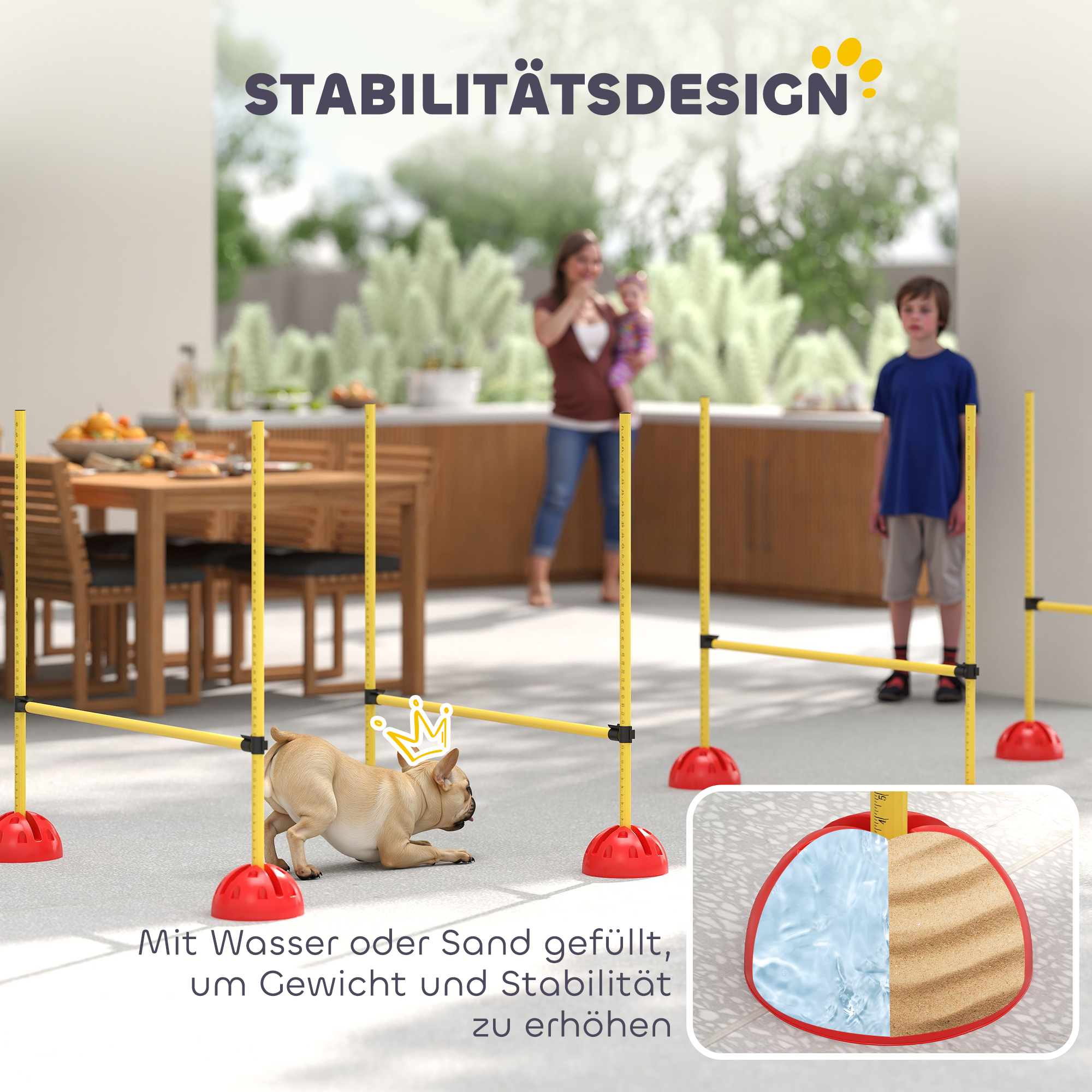 4-teiliges Hunde-Agility-Set mit 4 Hürden und Tragetasche für das Sprungtraining, Gelb