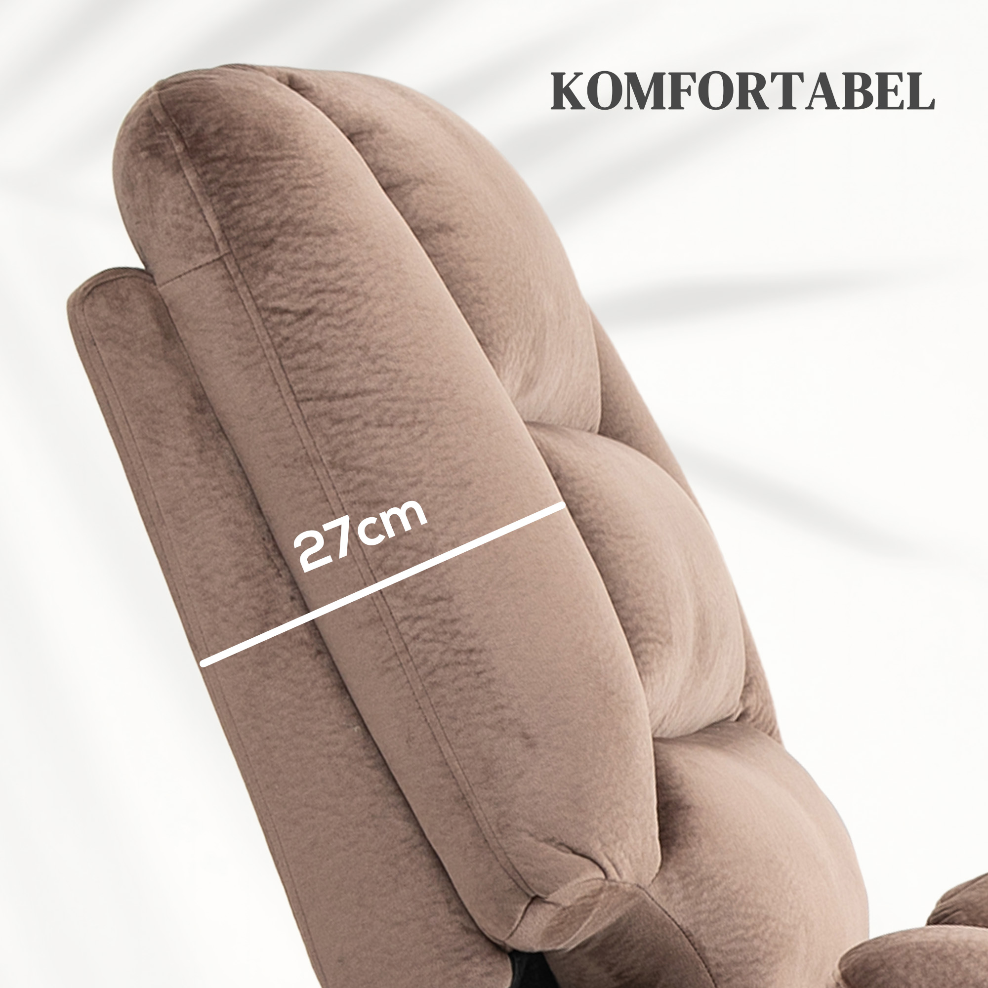 Aufstehsessel mit Massagefunktion, 90x93x110cm, Braun