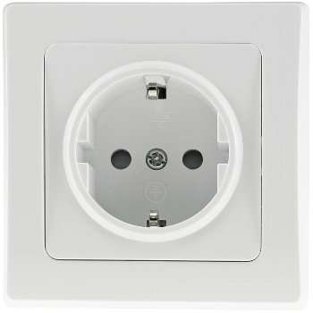 DELPHI Schutzkontakt-Steckdose, 250V~/ 16A, inkl. Rahmen, UP, weiß