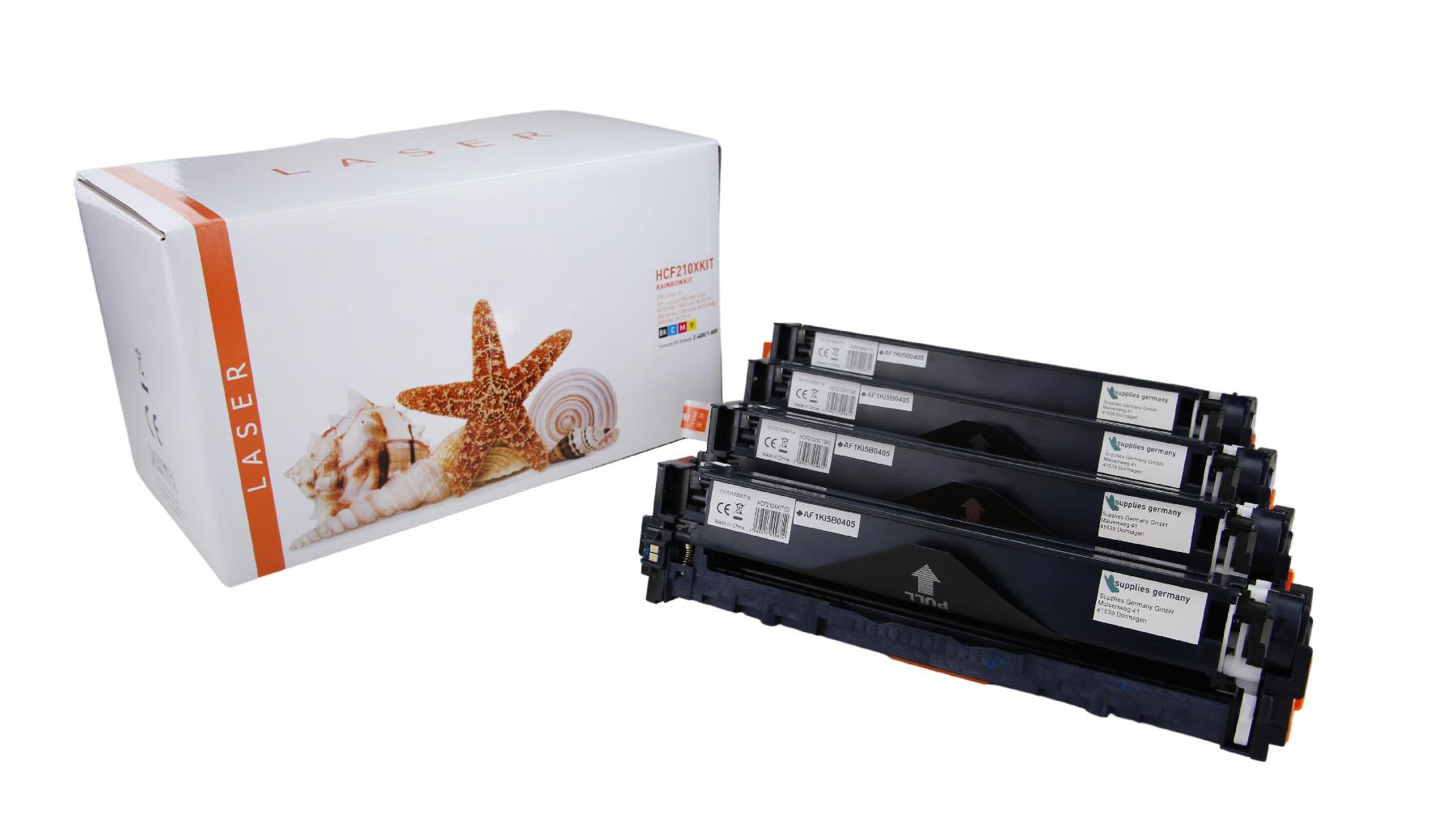 CF210XKIT alternativ Toner Rainbowkit für HP / CF210X / BK2.400 / CMY1.800 Seiten