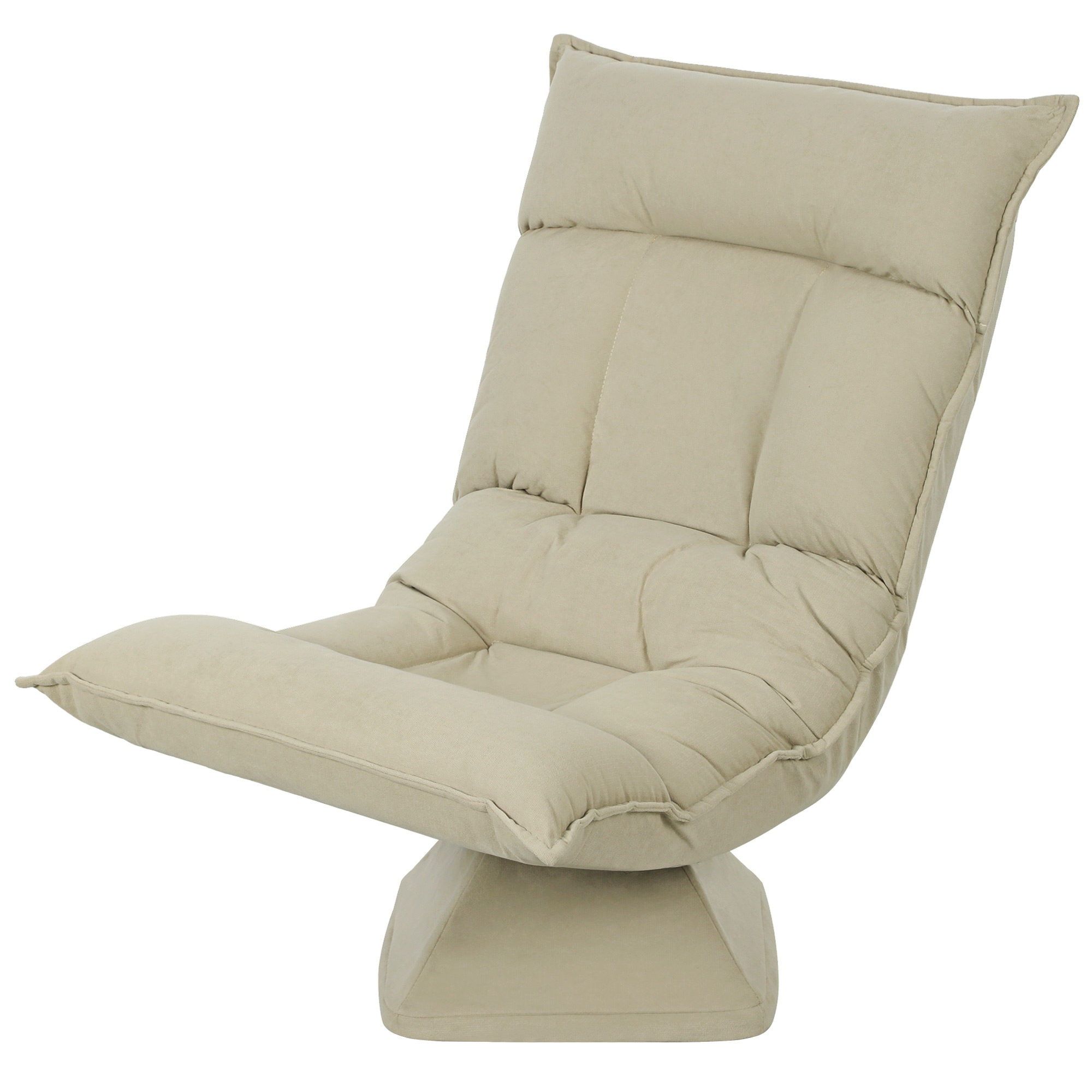 Bodensessel mit 5-fach verstellbarer Rückenlehne, drehbar, moderner Polsterstuhl, Beige