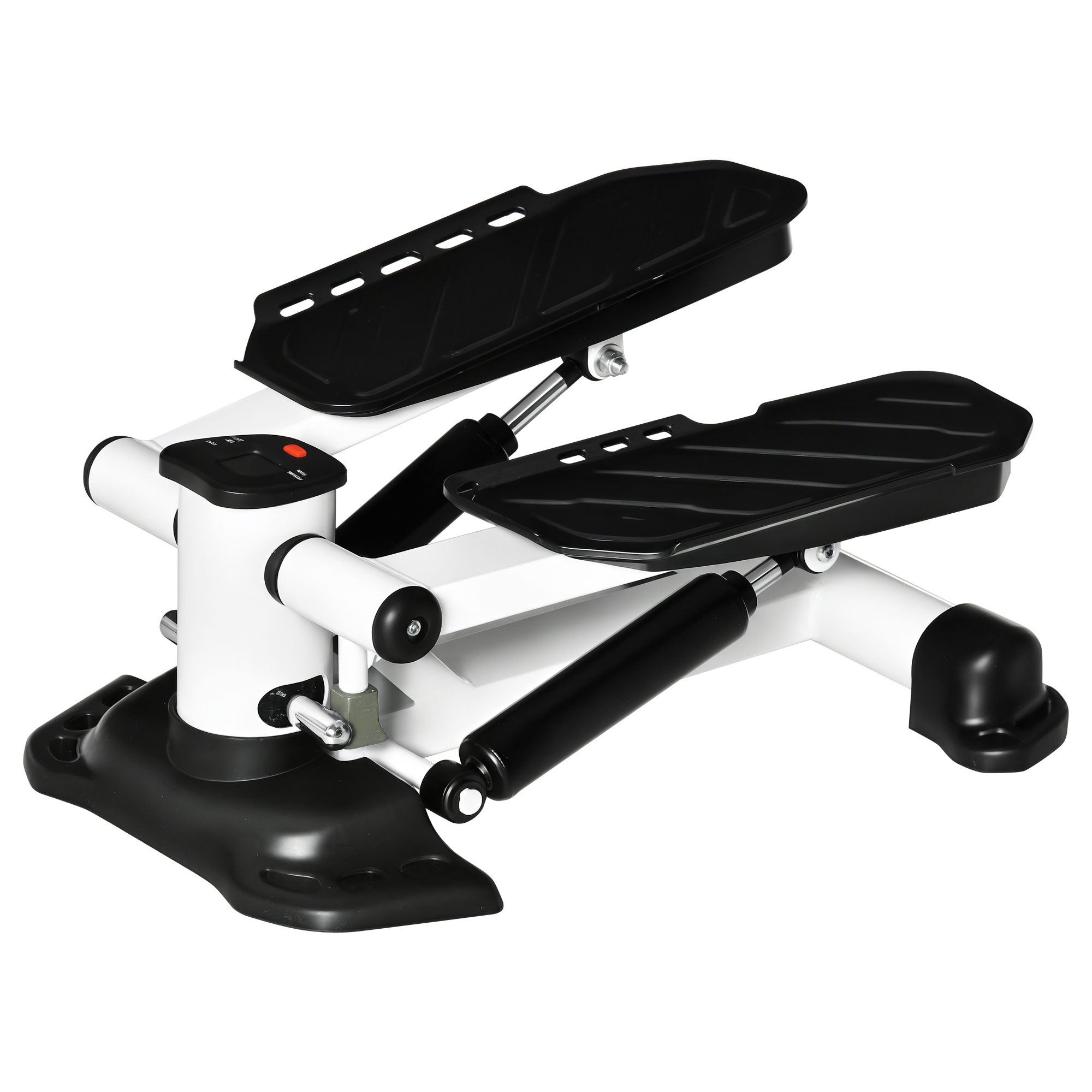 Mini Stepper für Zuhause, Rutschfest Up-Down Stepper mit LCD-Anzeige, Stepper Hometrainer mit zwei großen Pedalen, Stahl, Schwarz
