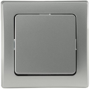 DELPHI Kreuzschalter, 250V~/ 10A, inkl. Rahmen, UP, silber