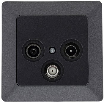 MILOS Antennendose TV+Radio+Sat, inkl. Rahmen, UP, Anthrazit