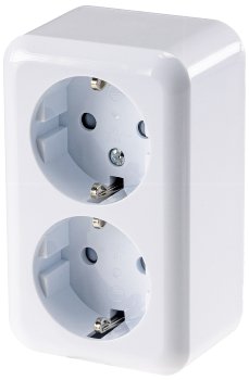 FASKO Doppel-Steckdose, AP, Weiß, 250V~/ 16A, Aufputz, Schraubanschluss FASKO Doppel-Steckdose, AP, Weiß, 250V~/ 16A, Aufputz, Schraubanschluss