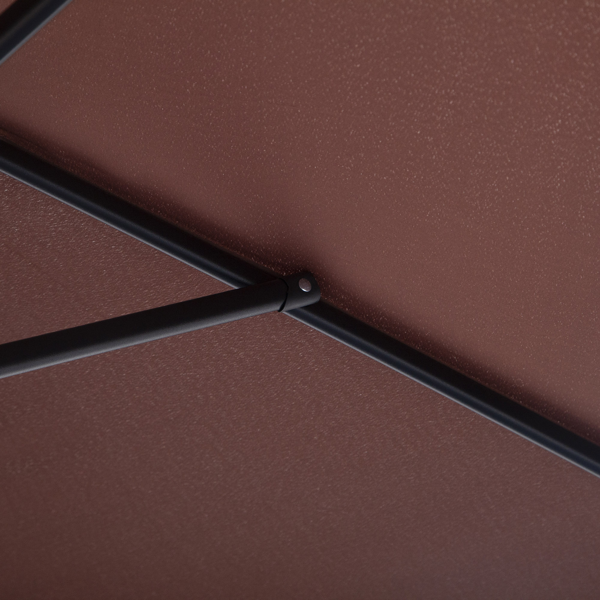 Knickschirm Sonnenschirm Gartenschirm Marktschirm mit Handkurbel Alu 180/? Polyester Stahl Kaffee Ø2,6 x 2,35 m