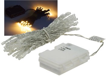 LED Batterie-Lichterkette "CT-TK50" 5m, warmweiß, IP44, 50 LEDs, mit 6Std.Timer