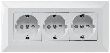 3-fach Steckdosenblock, weiß, 250V~/ 16A, Aufbaumontage