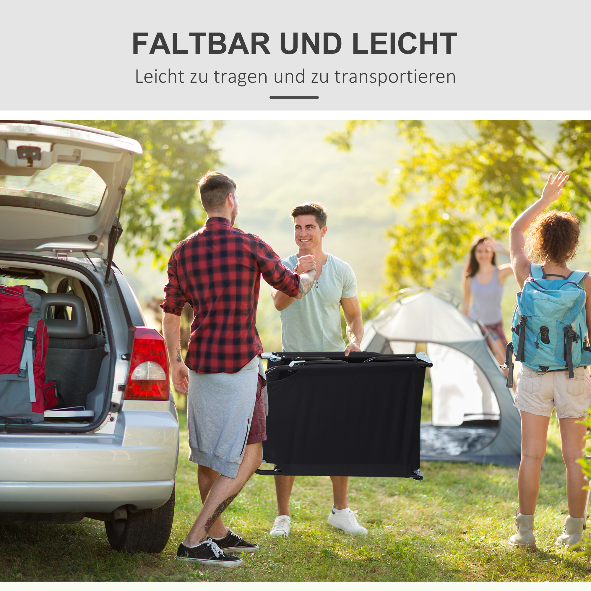 Sonnenliege, 5-fach verstellbare Rückenlehne, schnelltrocknend, Metallrahmen, 190 x 56 x 28 cm, Schwarz