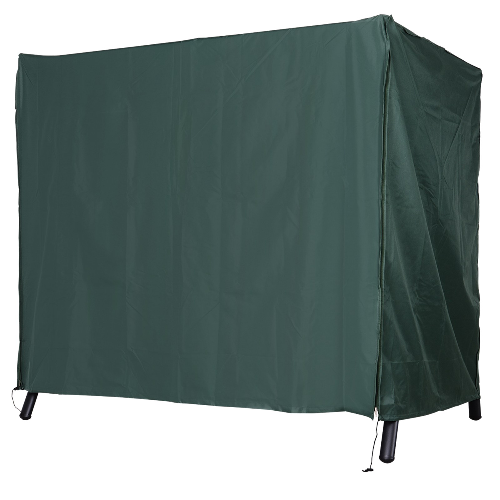 Hollywoodschaukel Abdeckung 3 Sitzer, Wasserabweisend Winterfest Schutzhülle für Gartenschaukel, UV-Beständig Abdeckplane, Abdeckhaube, Reißfest 420D Oxford Gewebe, 177x114x152cm Dunkelgrün