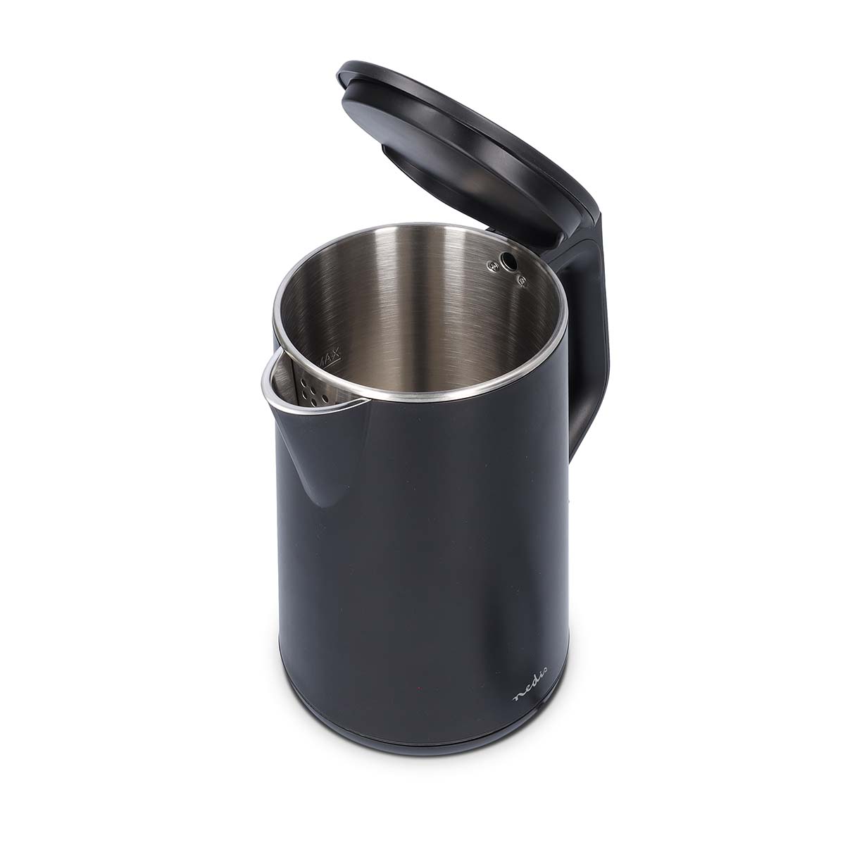 Wasserkocher | 1.5 l | Plastik | schwarz | Um 360 Grad drehbar | Verdecktes Heizelement | Strix Controller | Boil-dry protection