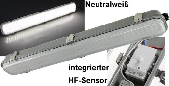 LED Deckenleuchte "HORTA", 60cm, IP65, HF-Bewegungsmelder, 18W, 1562lm, 4000K