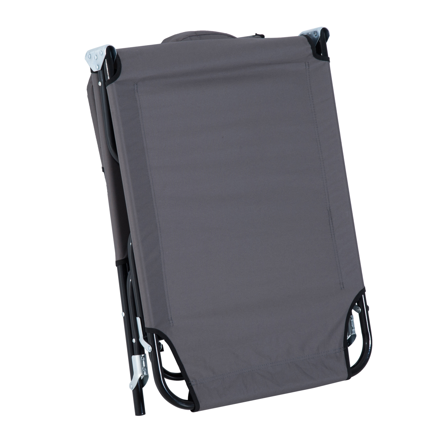 Sonnenliege klappbar Gartenliege mit Kopfkissen Liegestuhl mit 4-Fach verstellbare Rückenlehne Campingliege mit Lesefenster Gartenstuhl bis 120kg belastbar für Garten, Balkon Grau