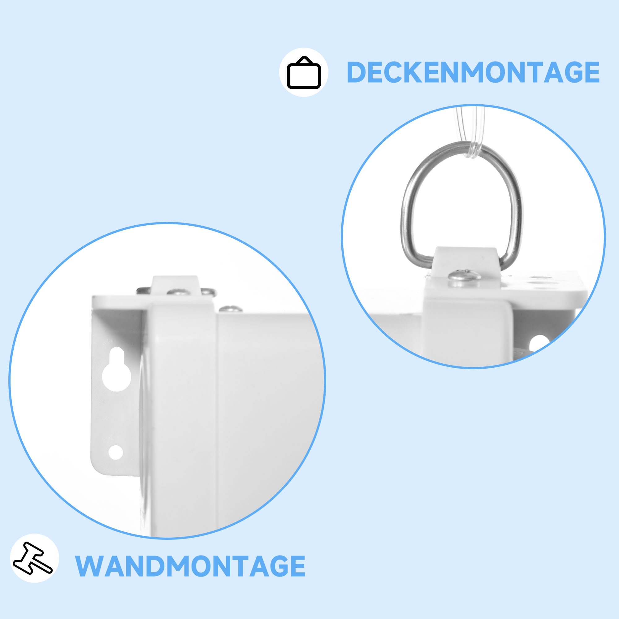 Projektorleinwand, 120 Zoll, 16:9 Format, Wand- oder Deckenmontage, Weiß