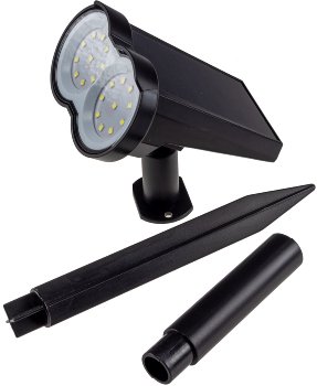 LED Solar Gartenstrahler mit Erdspieß, 80lm, Dämmerungssensor, IP65