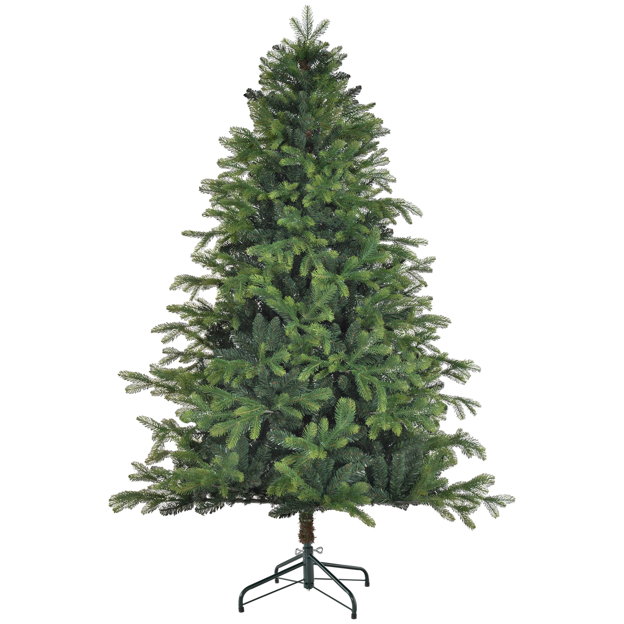 Weihnachtsbaum, realistisches Aussehen, flammhemmend, stabiler Metallfuß, 183 cm, Grün