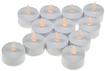 12er Set LED Teelicht / LED-Kerze, flackerndes Licht wie echte Kerzen