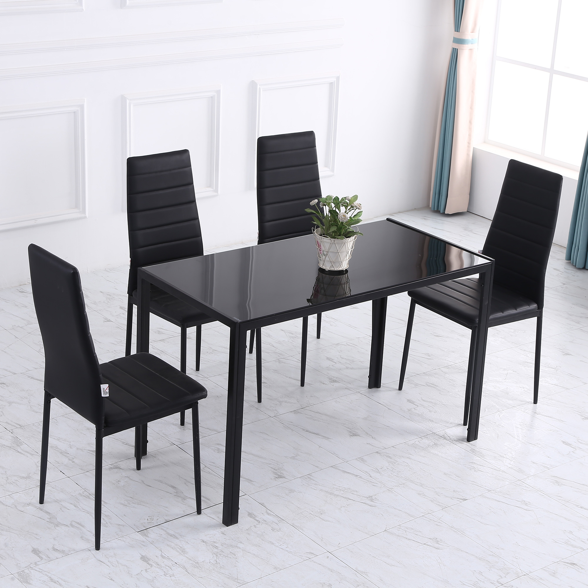 Esstisch Küchentisch großer Tisch, modernes Design, 120 cm x 60 cm x 75 cm, Schwarz