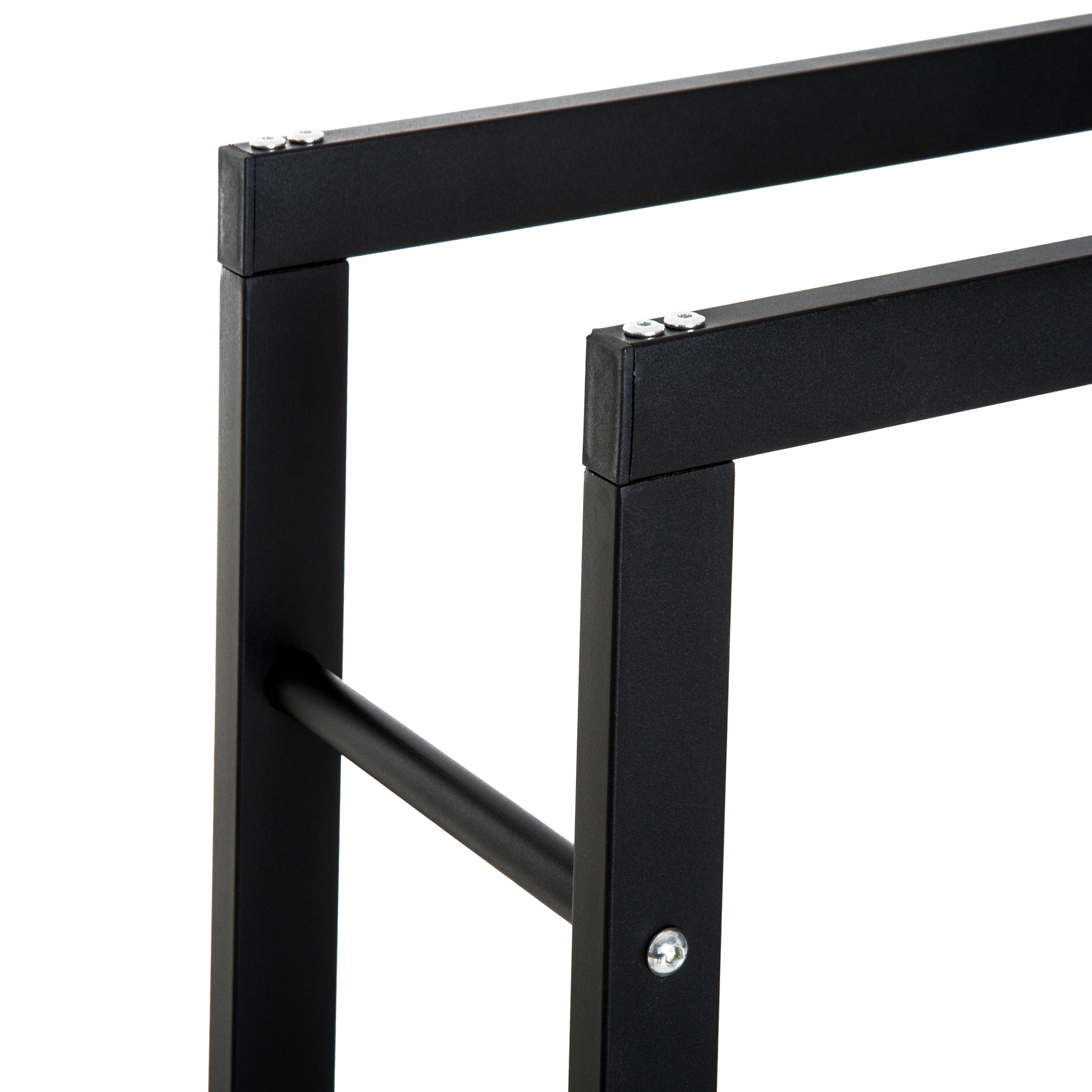 Kaminholzregal Metall 60 x 25 x 100 cm Brennholzregal Stapelhilfe Stahlrahmen bis 100kg Kaminholzunterstand Outdoor Holzregal Feuerholzregal für Garten Terrasse Außen Schwarz