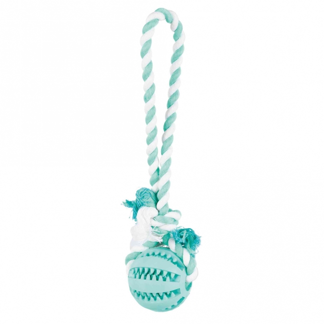 Trixie DENTAfun Naturgummi-Ball am Tau - 7 cm Trixie DENTAfun Naturgummi-Ball am Tau - 7 cm