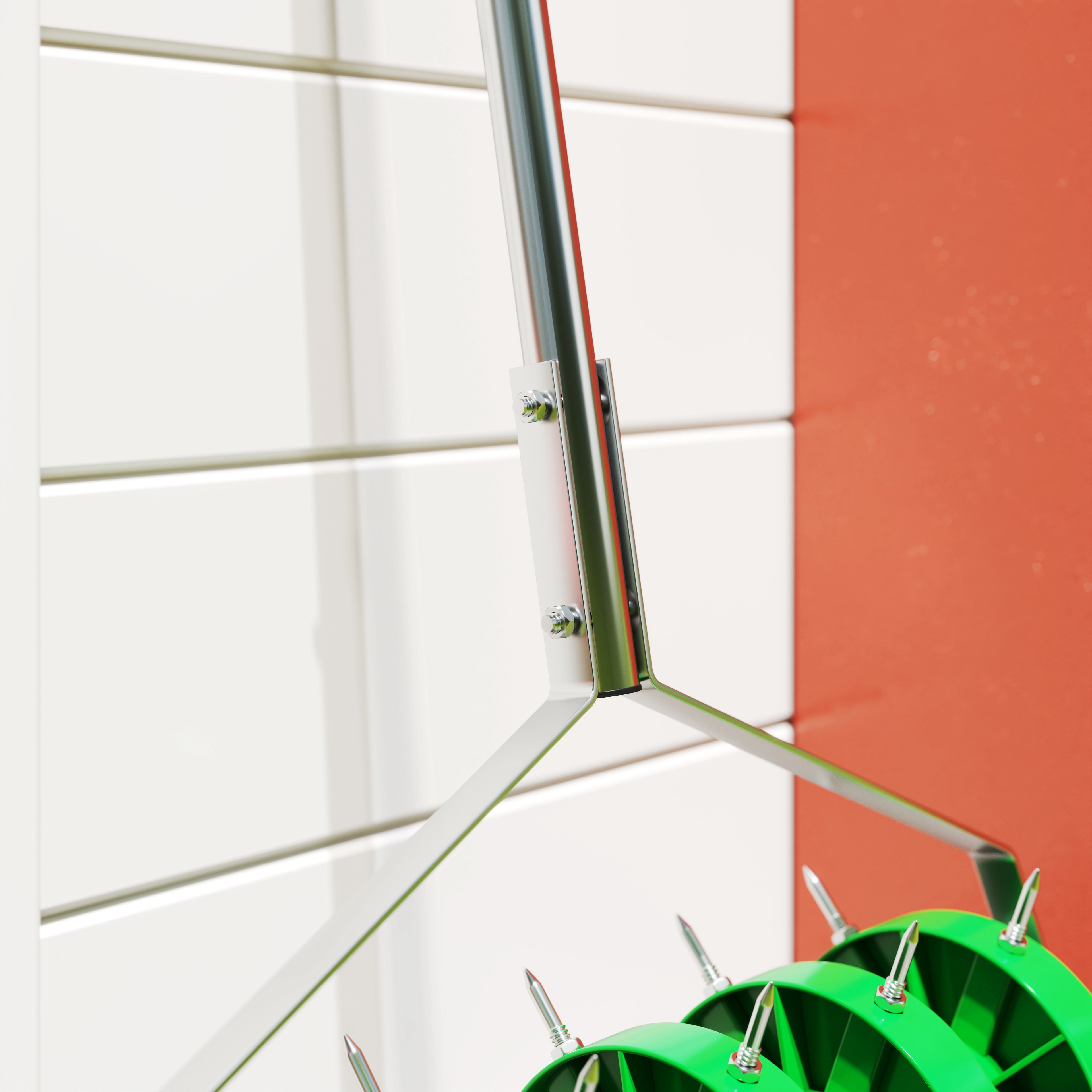 Rasenlüfter Aerifizierer für Rasen 45cm Breite Manuell Rasenbelüfter mit 30 Eisenspikes Stahl Dunkelgrün