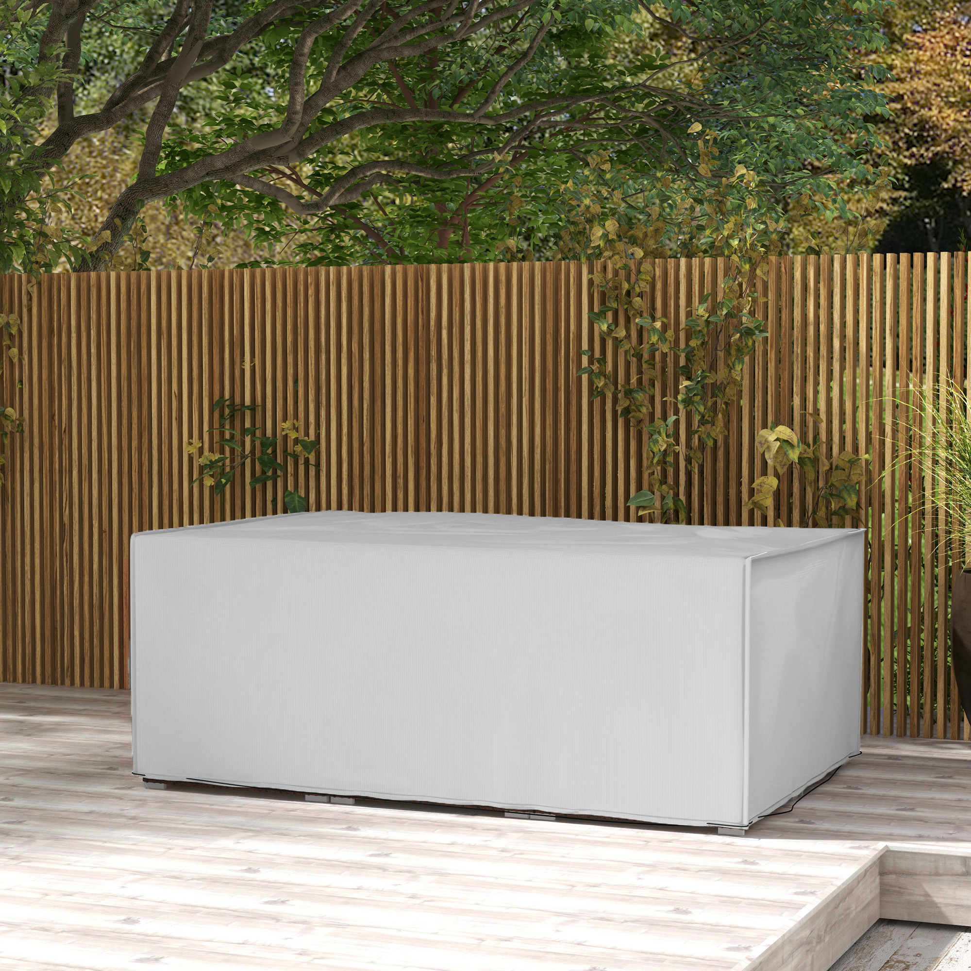 Schutzhülle für Gartenmöbel Winterfest Wasserdicht Abdeckung Anti-UV Abdeckplane 600D Oxford 210 x 140 x 80 cm Grau