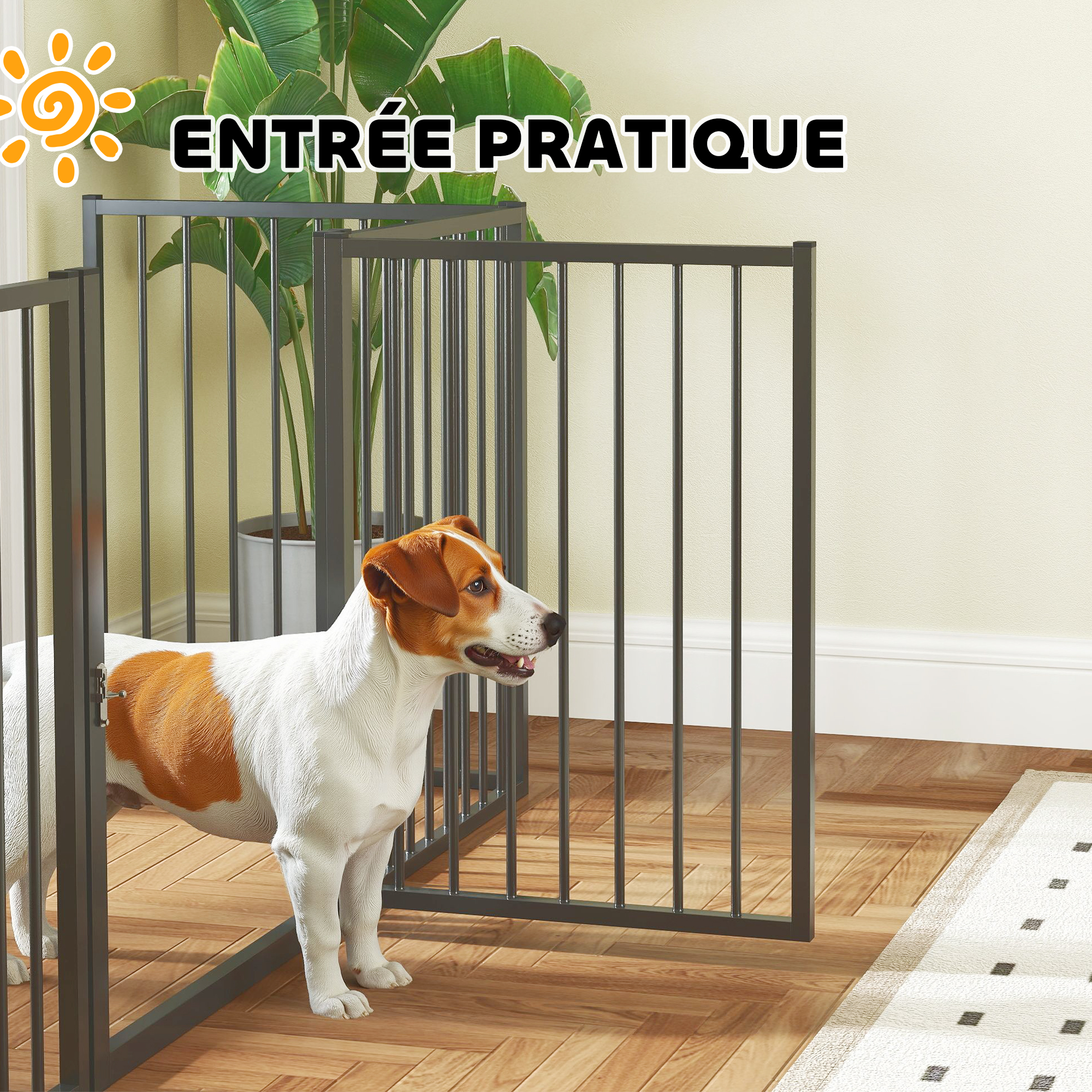 Hundepark, Tierpark, 5 Paneele, tragbarer faltbarer Zaun, sicher, schwarz