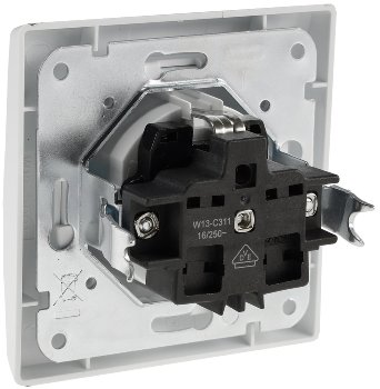 DELPHI Schutzkontakt-Steckdose, 250V~/ 16A, inkl. Rahmen, UP, weiß