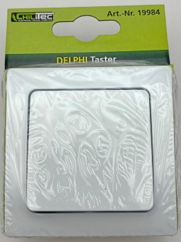 DELPHI Taster, 0-250V~/ 10A, inkl. Rahmen, UP, weiß