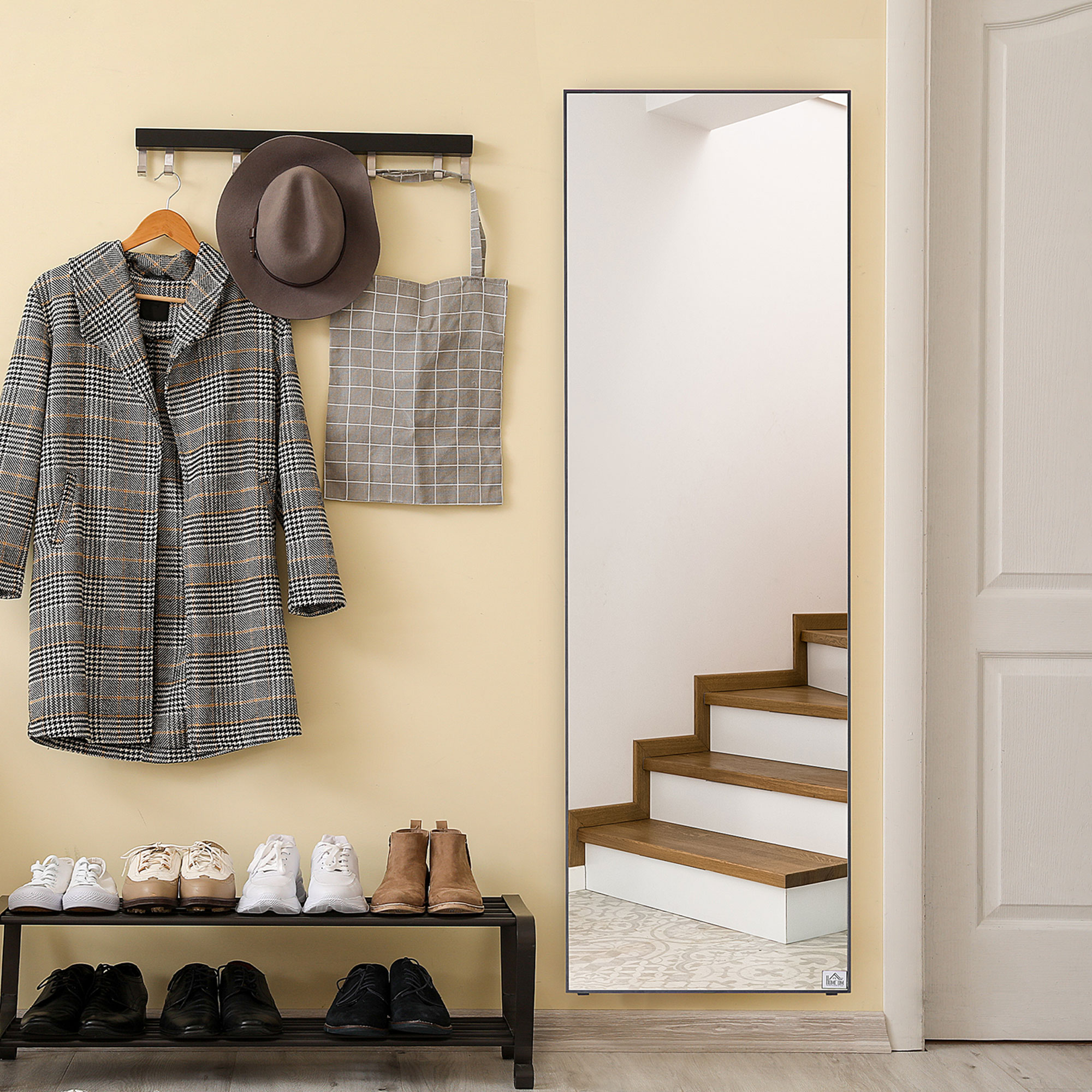 Großer Standspiegel, Wandspiegel, Ganzkörperspiegel, 161,5 cm, Silber