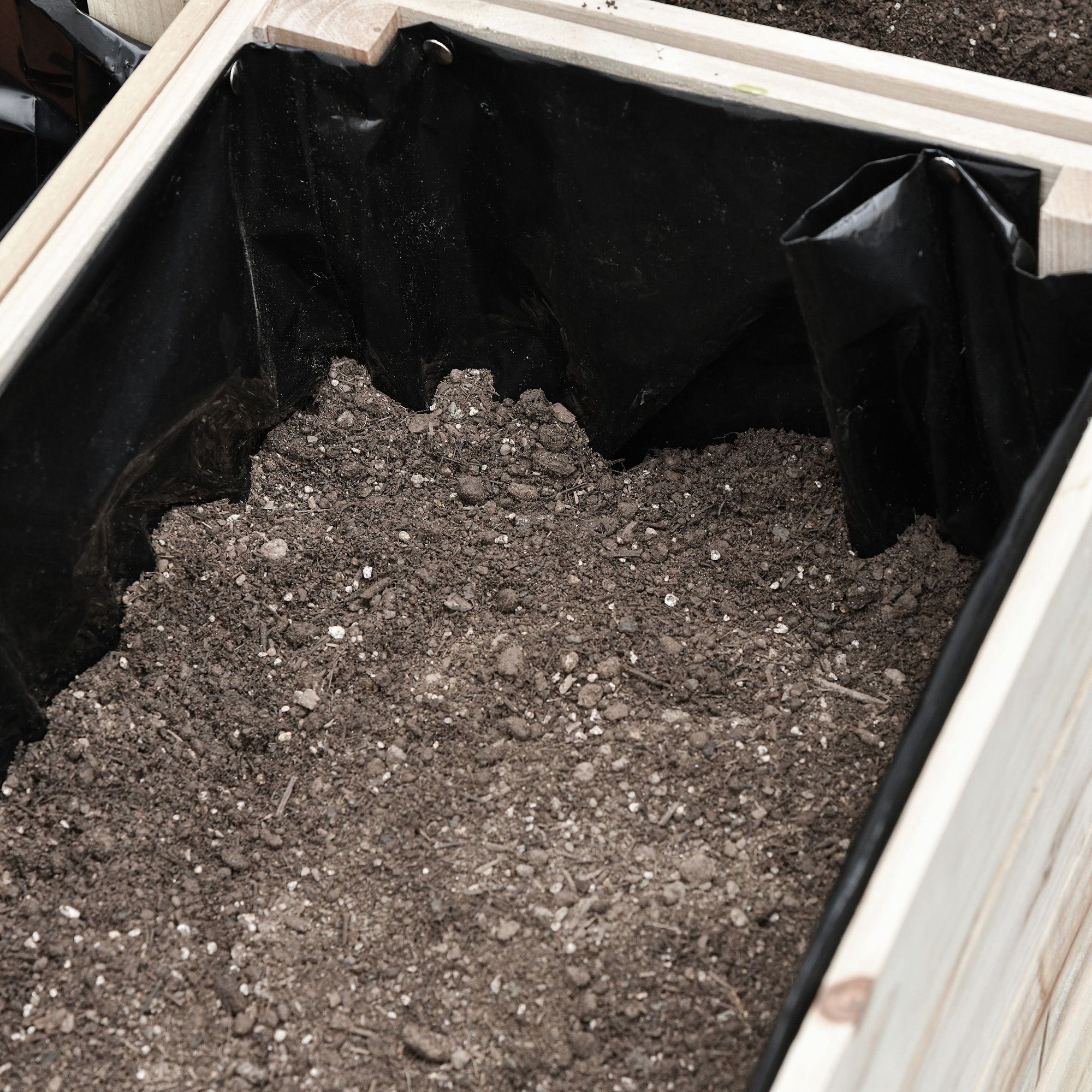 Hochbeet Blumenkasten Pflanzenkasten, wetterbeständig, Massivholz, 50 cm x 30 cm x 60 cm, Natur