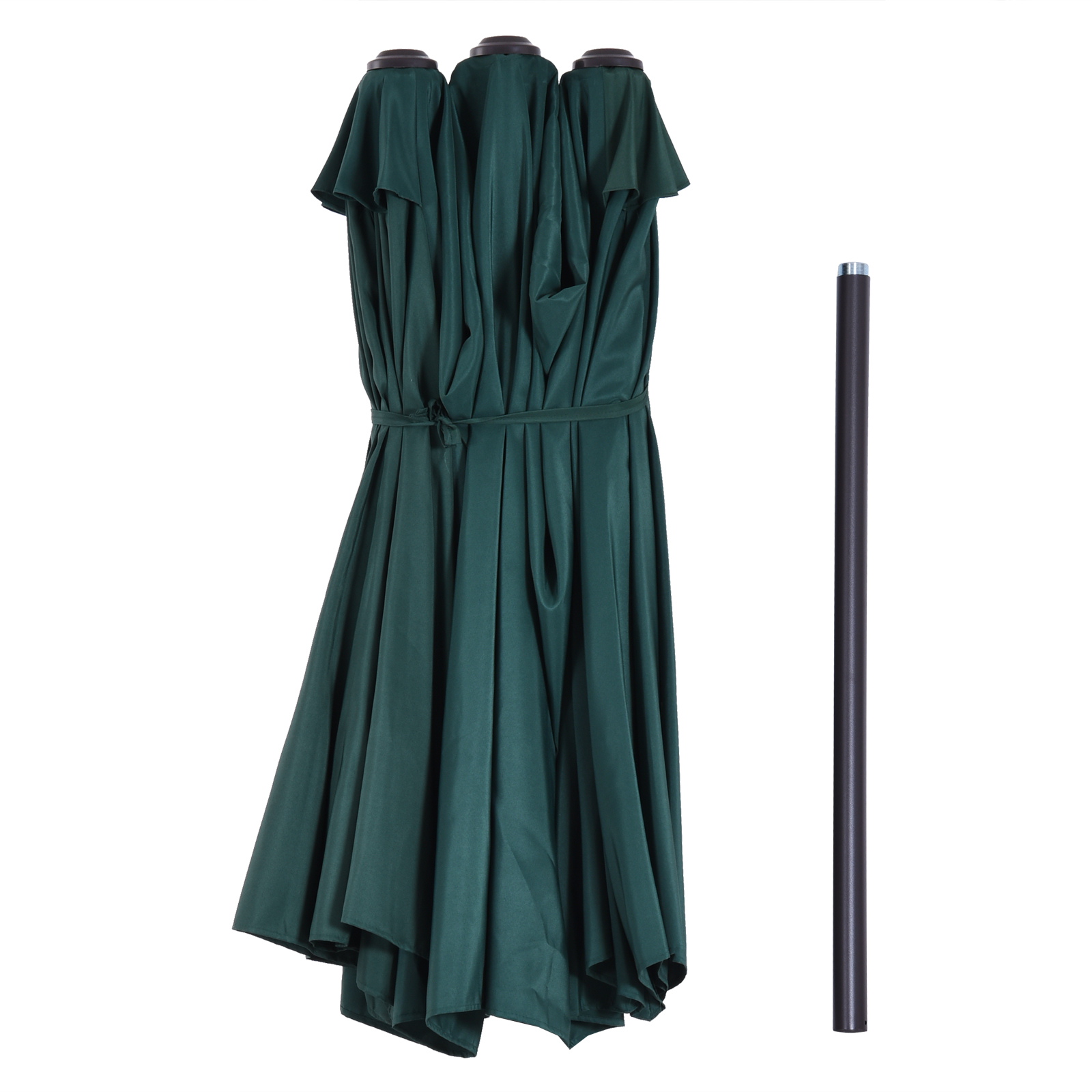 Sonnenschirm Gartenschirm Marktschirm Doppelsonnenschirm Terrassenschirm mit Handkurbel Dunkelgrün Oval 460 x 270 x 240 cm