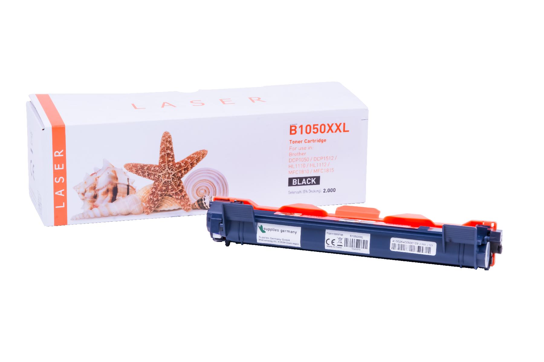 TN1050XXL alternativ Toner schwarz für Brother / TN1050XXL / 2.000 Seiten