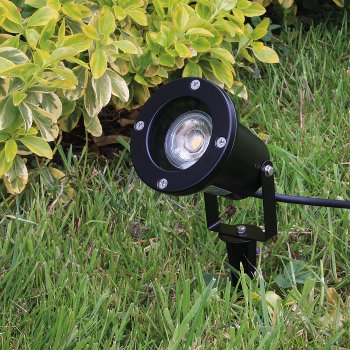 Gartenleuchte "CT-GS10", schwarz, 230V, 1,5m Kabel+Erdspieß, GU10 Fassung Gartenleuchte "CT-GS10", schwarz, 230V, 1,5m Kabel+Erdspieß, GU10 Fassung