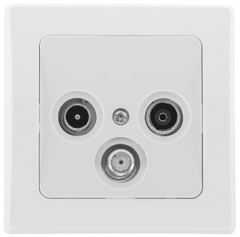 DELPHI Antennendose TV+Radio+Sat, inkl. Rahmen, UP, weiß