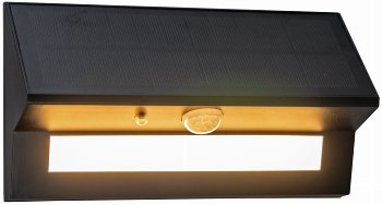 LED Solar Wandleuchte "SWL-AS400", IP44, warmweiß 3000K, PIR Sensor
