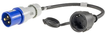 CEE auf Schutzkontakt-Kupplung 0,35m, 230V, Adapter für Wohnwagen, Camping