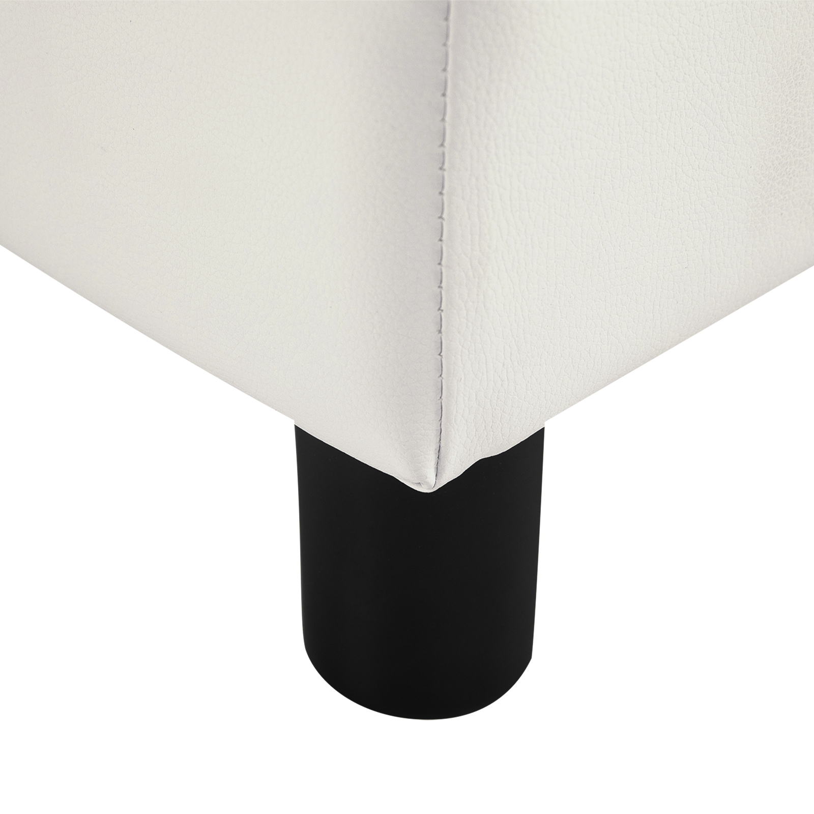 Sitzhocker Hocker mit Kunstleder Moderner Fußhocker Kunstlederhocker Ottomane für Schlafzimmer, Wohnzimmer, Weiß