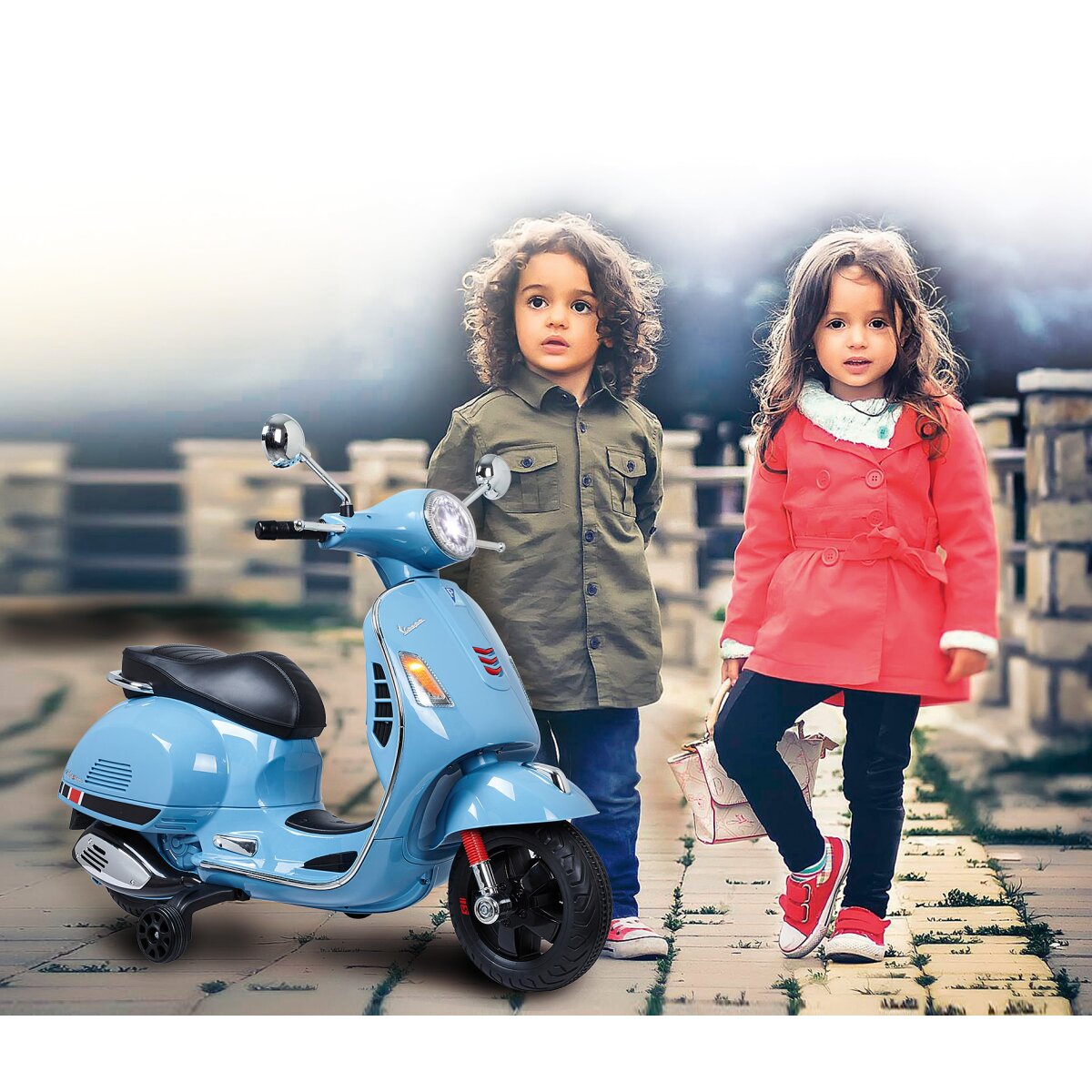 Kindermotorrad Vespa GTS 125 blau