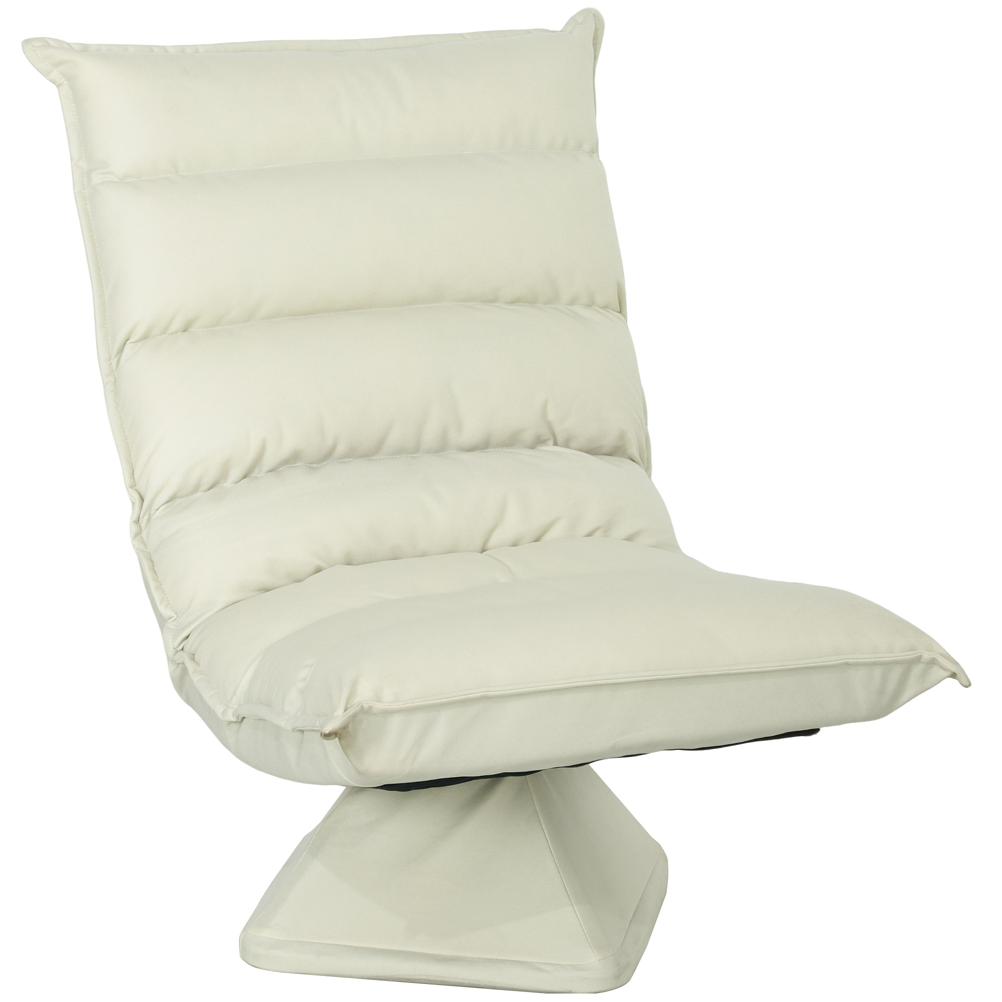 Relaxsessel, Sitzsack, verstellbare Rückenlehne, Lederoptik, 62x70x95cm, Beige