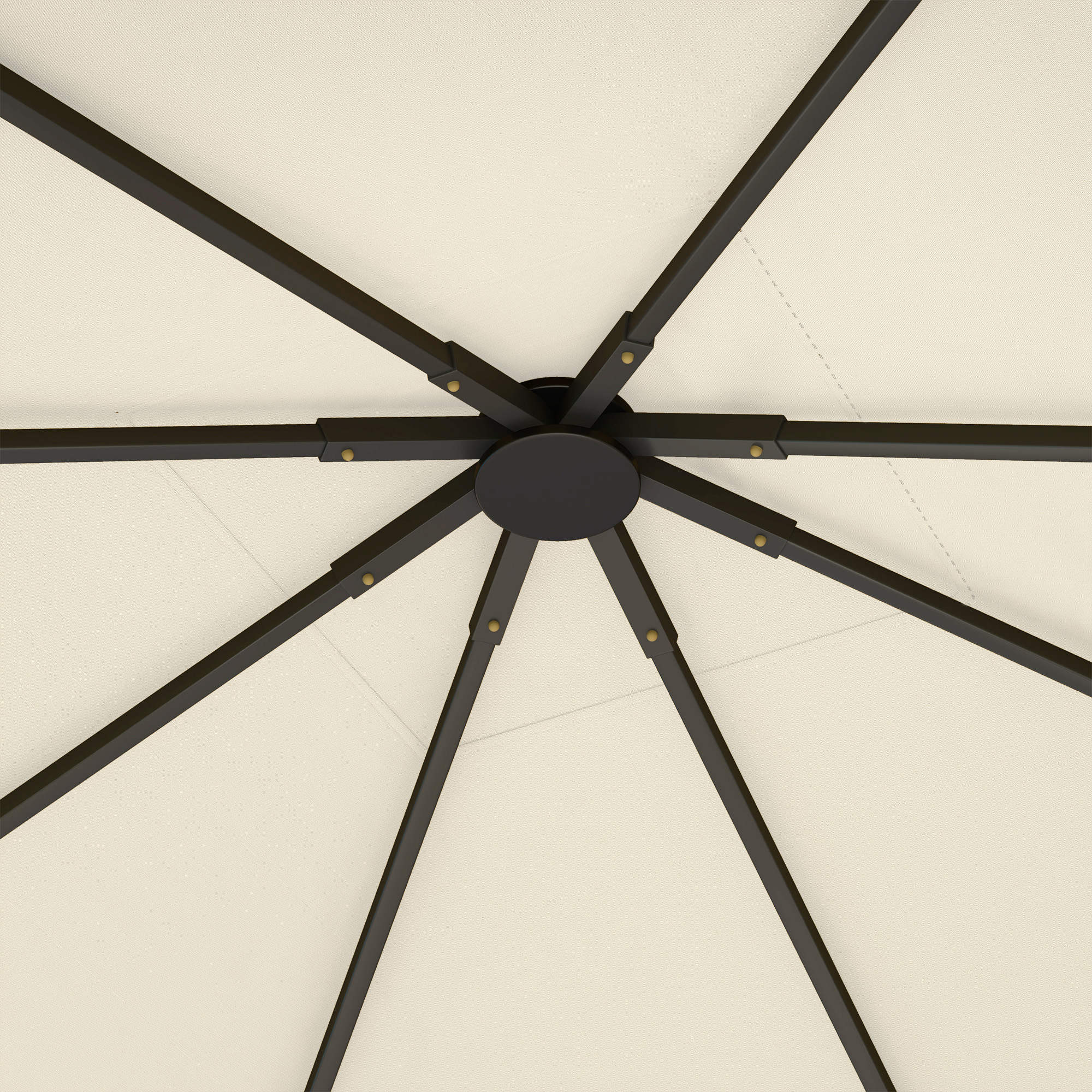 Gartenpavillon-Dach 3x3 m mit 8 Entwässerungslöchern, aus Oxford 600D Gewebe, Cremeweiß